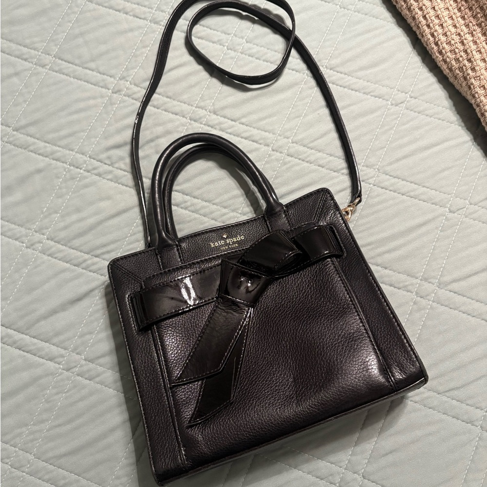 Kate Spade New York Bow Valley Small Black Leather Bag